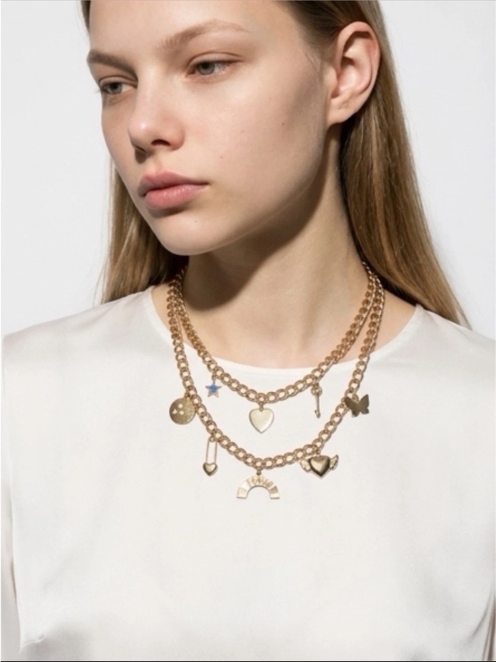 BP NORDSTROM Layered Gold charm necklace NWT